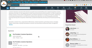 11. LinkedIn to find decision makers
